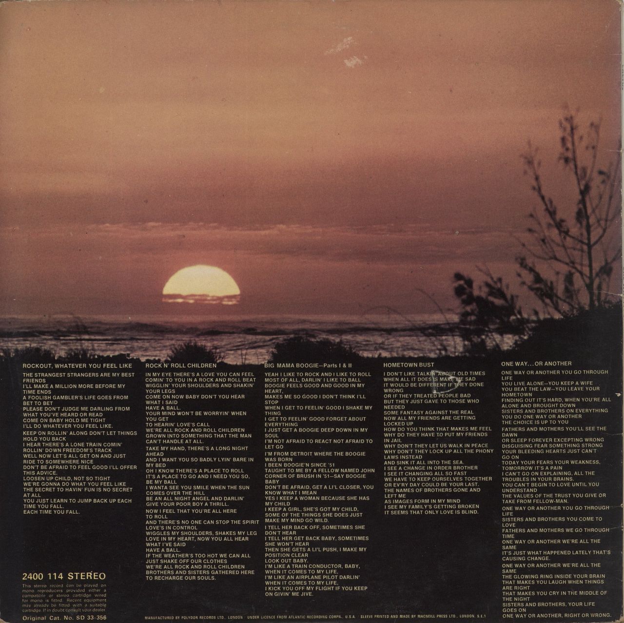 Cactus One Way....Or Another UK Vinyl LP