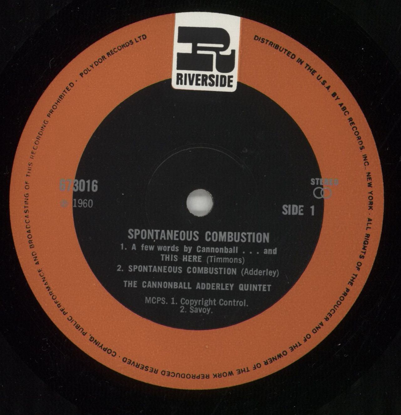 Cannonball Adderley Spontaneous Combustion US Vinyl LP