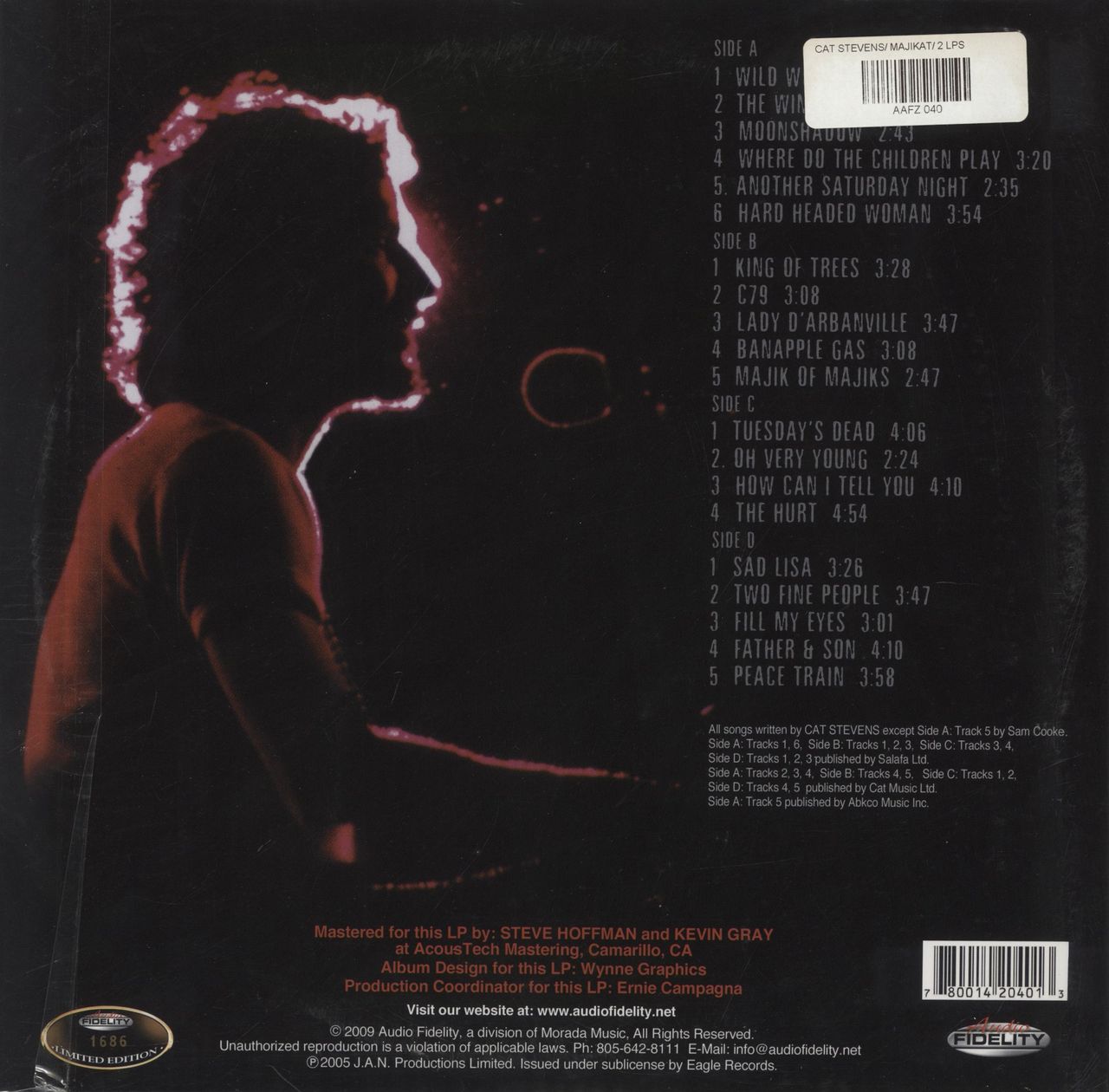 Cat Stevens Majikat - Earth Tour 1976 - 180gm US 2-LP vinyl set