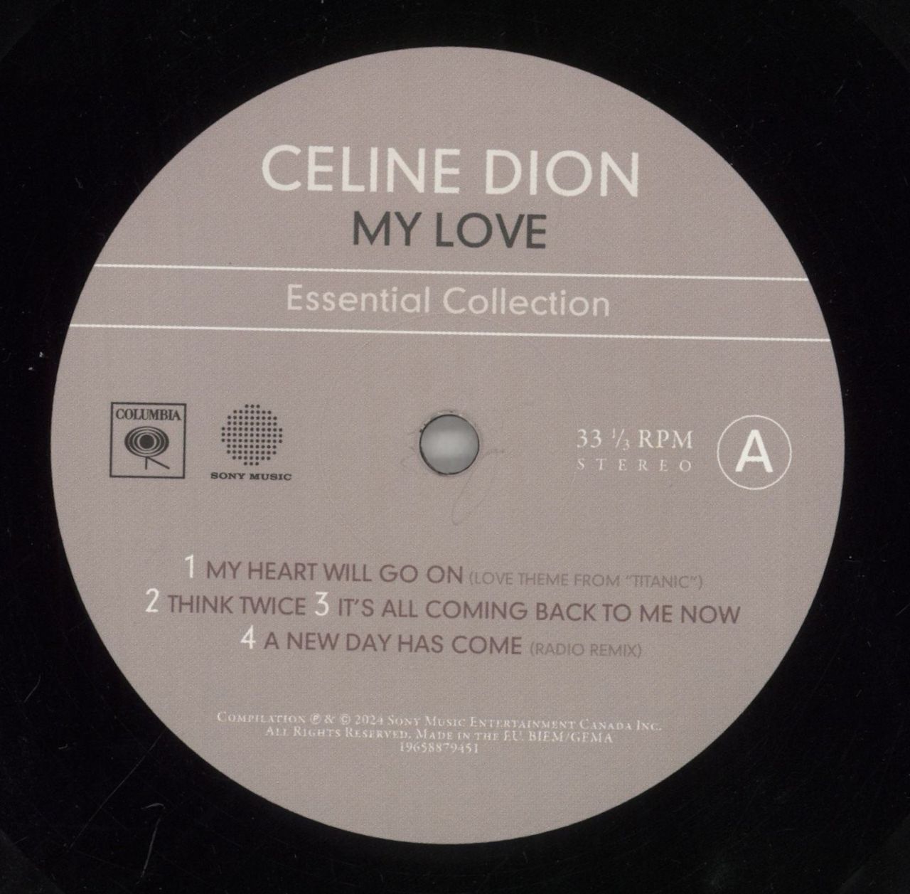 Celine Dion My Love Essential Collection Canadian 2-LP vinyl set
