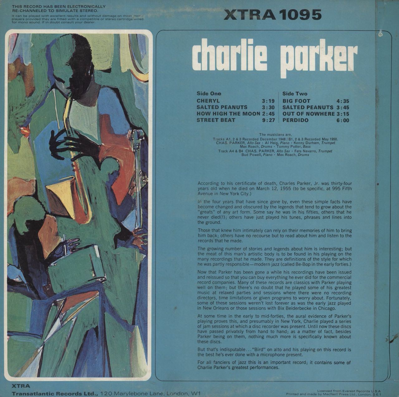 Charlie Parker Charlie Parker UK Vinyl LP