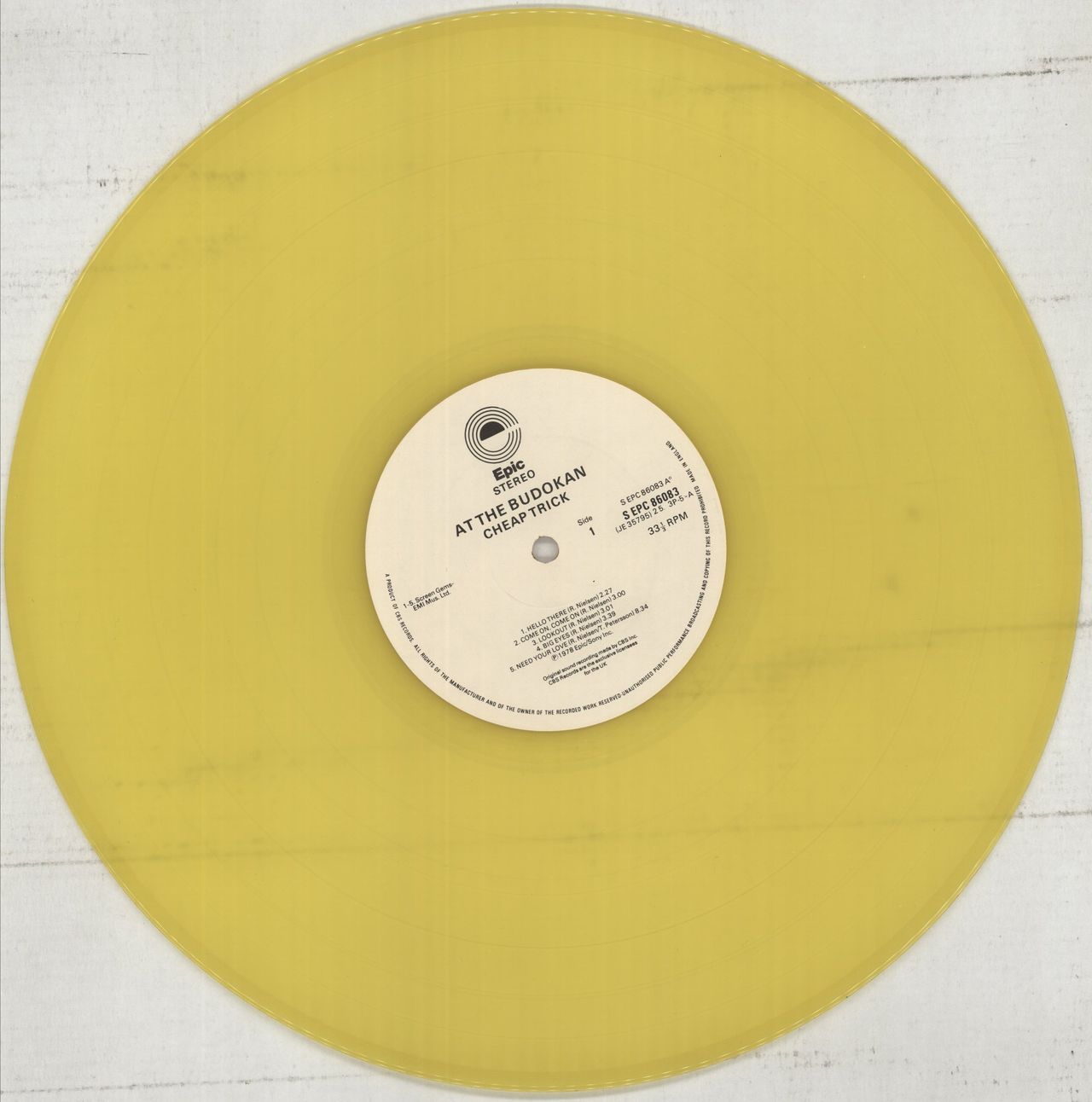 Cheap Trick At The Budokan - Yellow Vinyl - Complete UK Vinyl LP