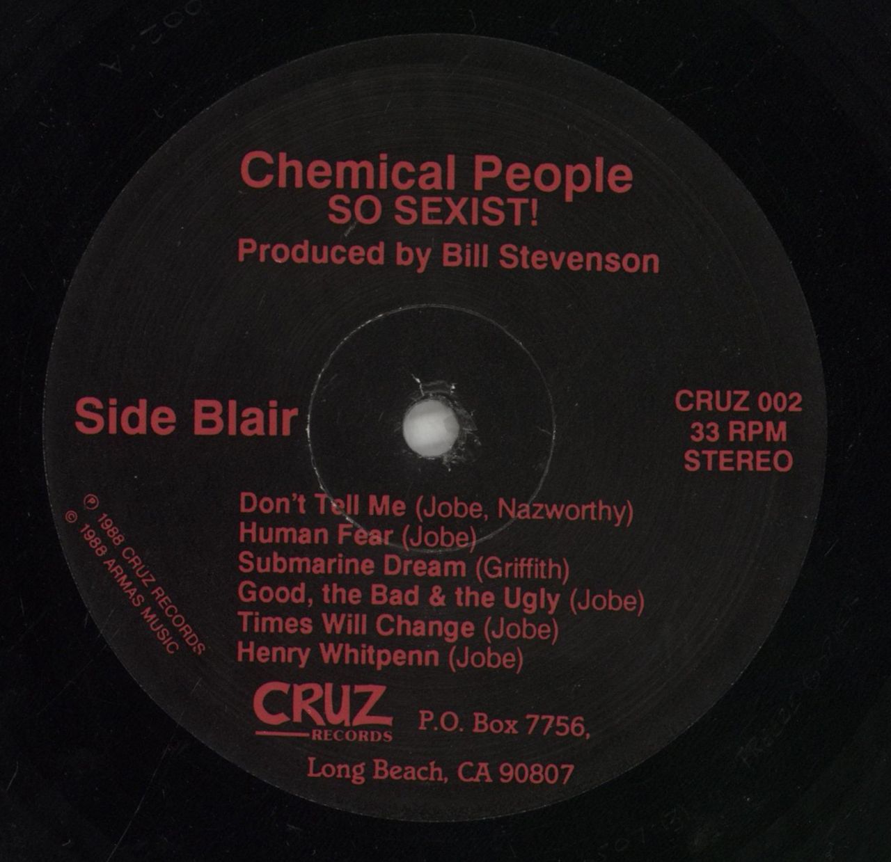 Chemical People So Sexist! US Vinyl LP