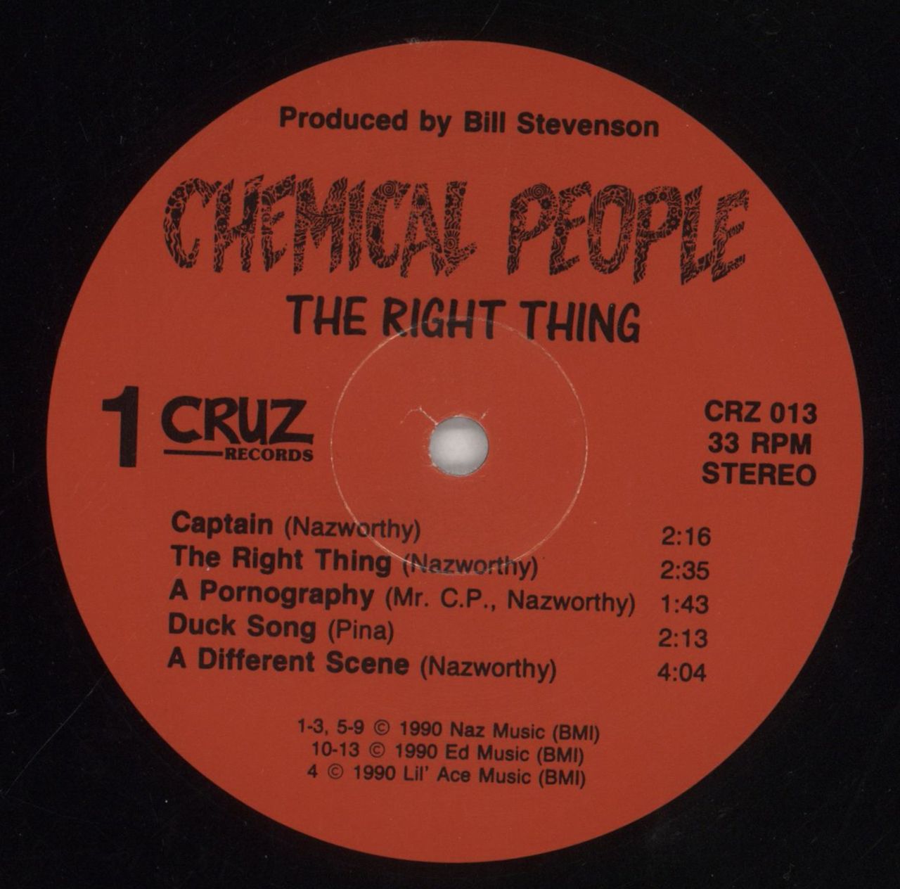 Chemical People The Right Thing US Vinyl LP