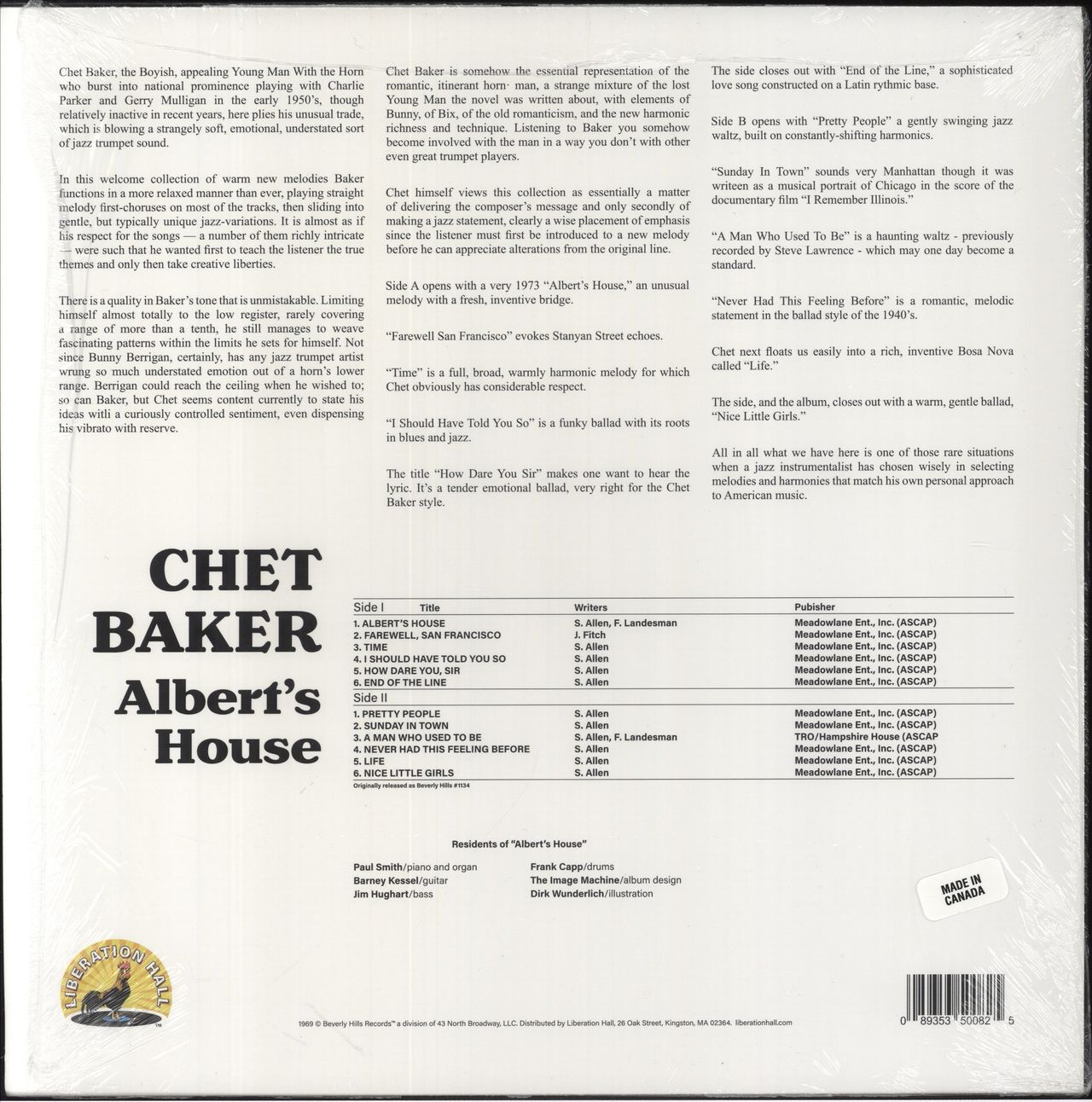 Chet Baker Albert's House - RSD 2021 US Vinyl LP