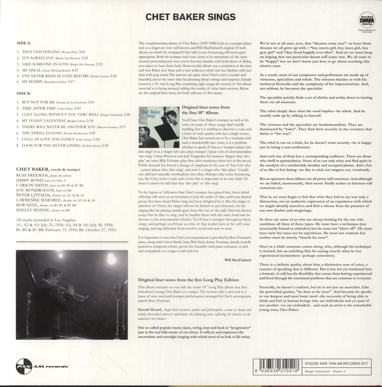 Chet Baker Chet Baker Sings - 180gm Vinyl UK Vinyl LP