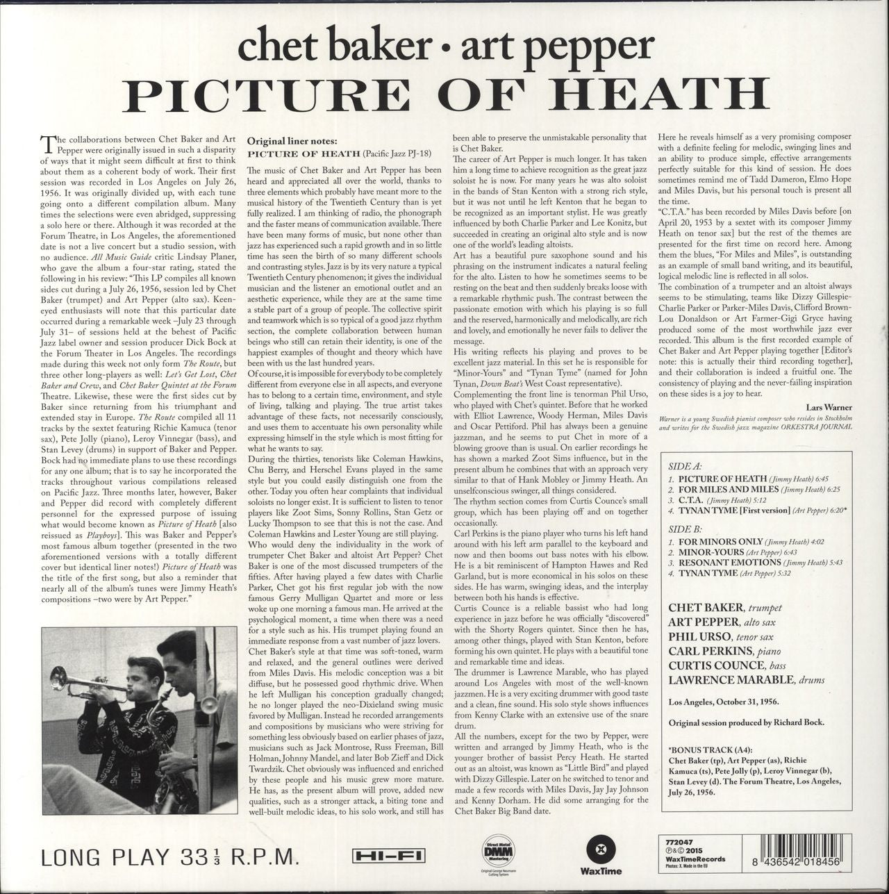 Chet Baker Picture Of Heath - 180gm Vinyl UK Vinyl LP