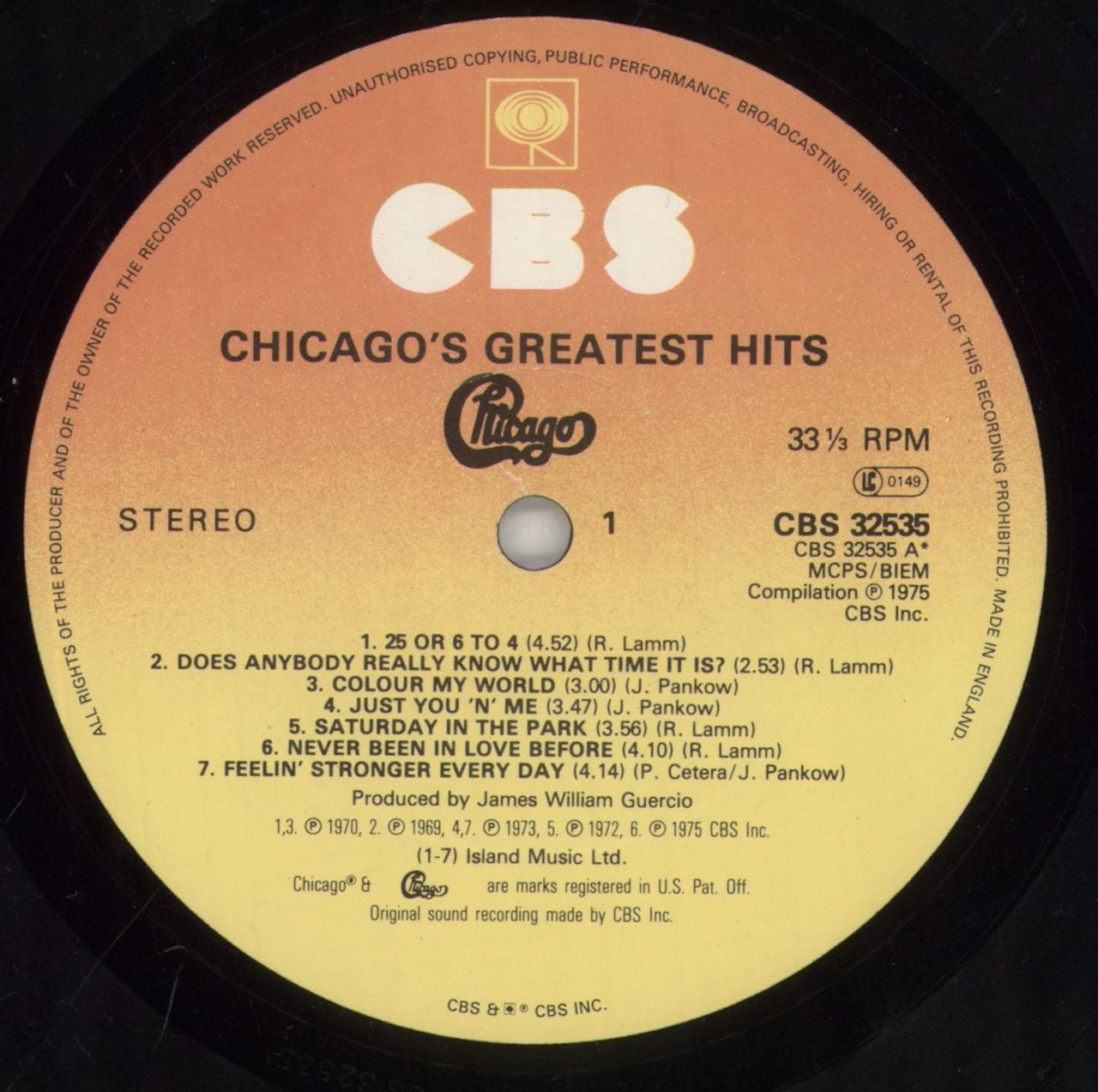 Chicago Greatest Hits - Chicago IX - Stickered Sleeve UK Vinyl LP