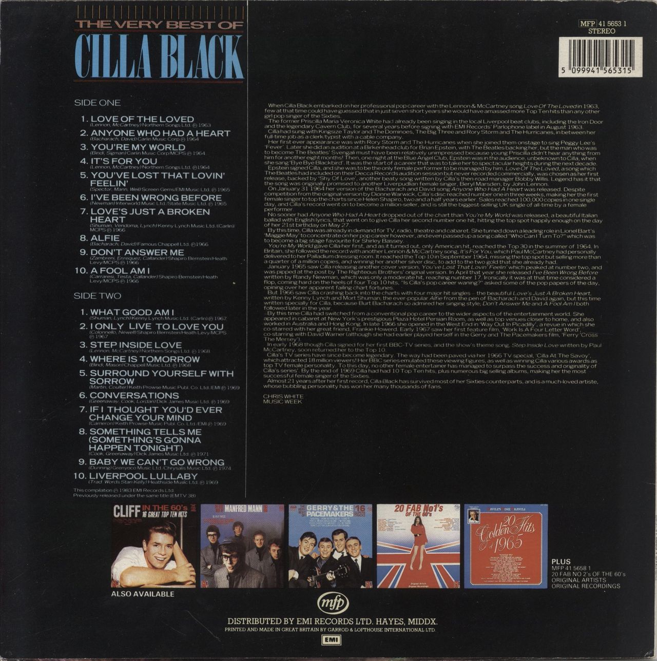 Cilla Black The Very Best Of UK Vinyl LP