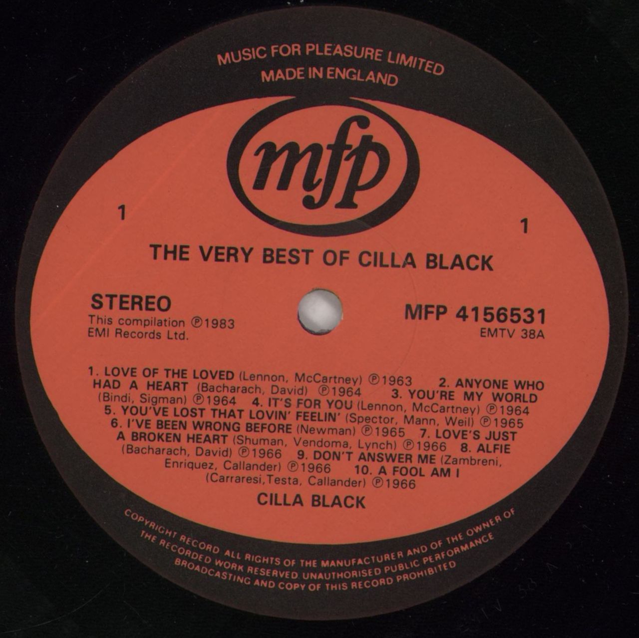 Cilla Black The Very Best Of UK Vinyl LP