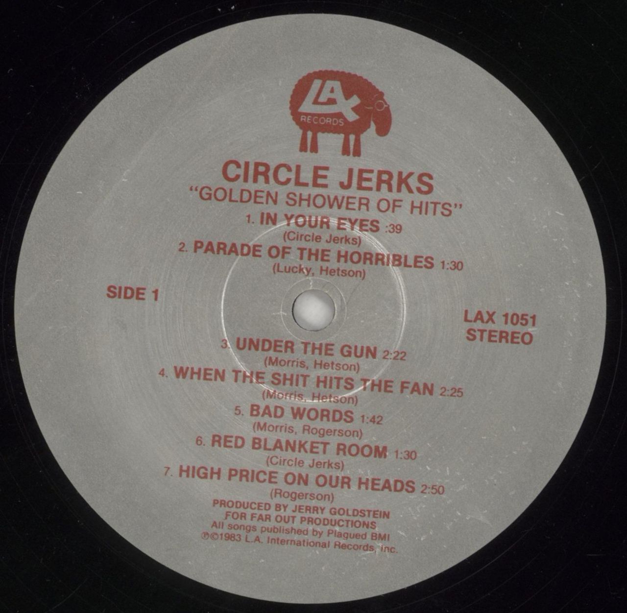 Circle Jerks Golden Shower Of Hits US Vinyl LP