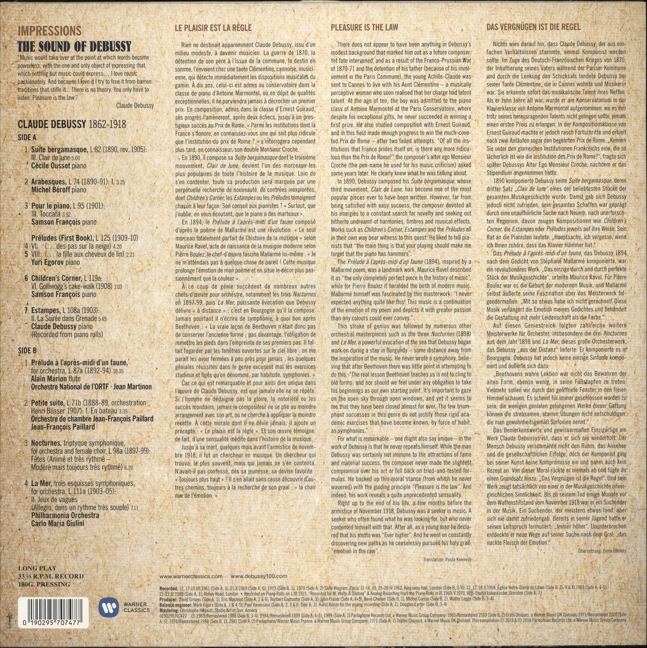 Claude Debussy Impressions: The Sound Of Debussy - 180g UK Vinyl LP