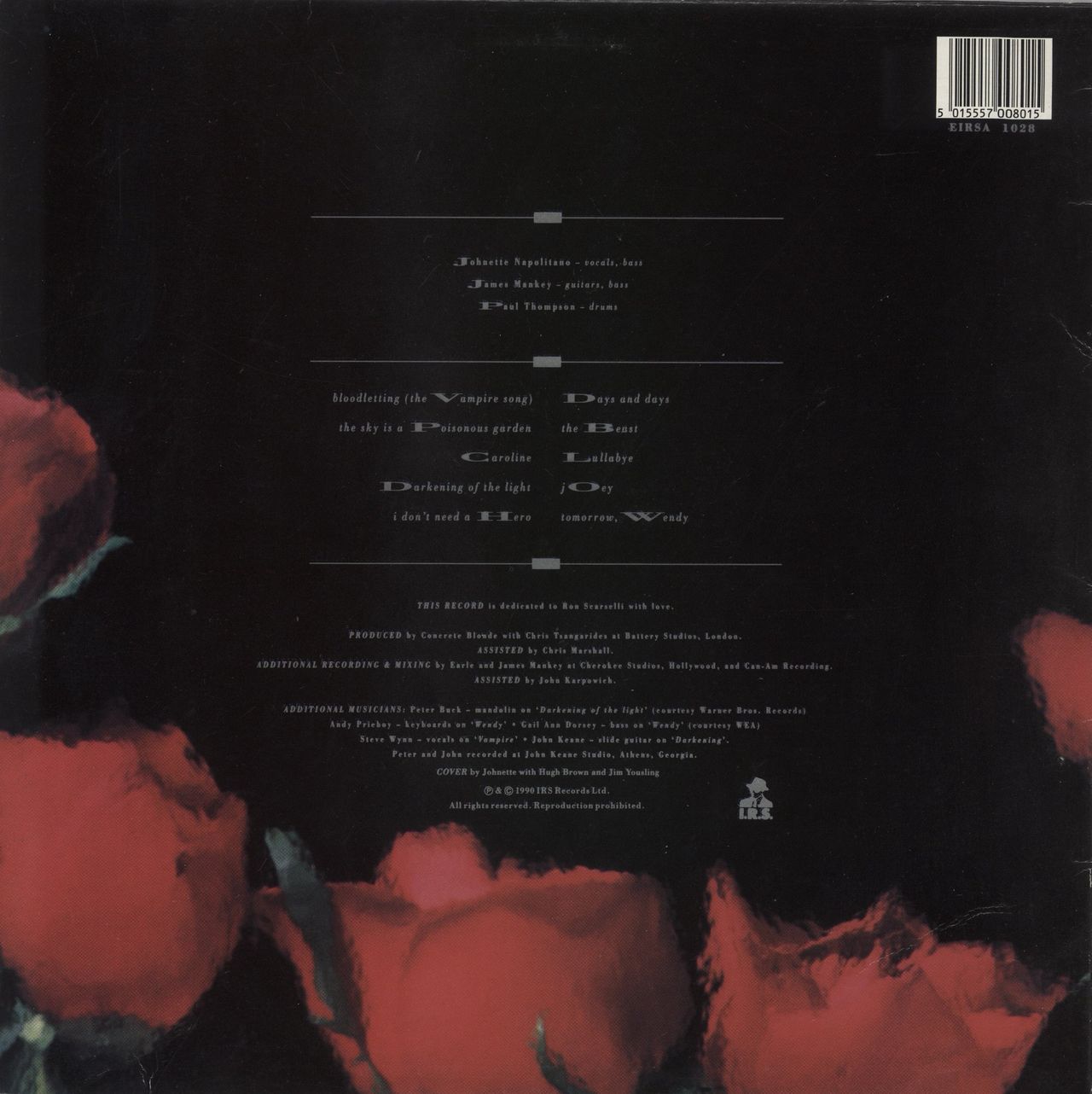 Concrete Blonde Bloodletting - VG UK Vinyl LP