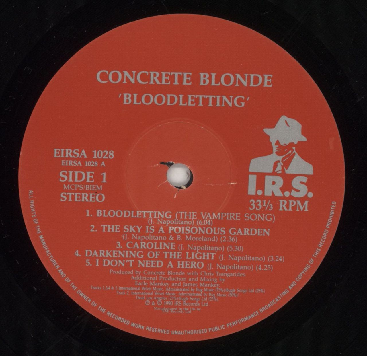 Concrete Blonde Bloodletting - VG UK Vinyl LP