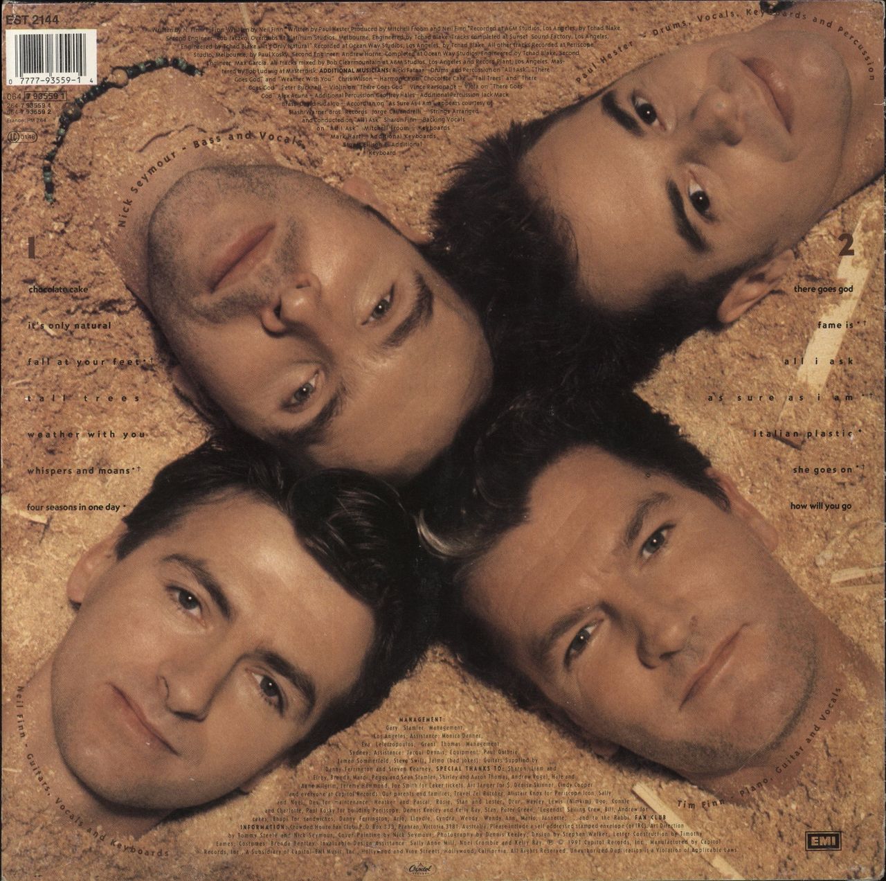 Crowded House Woodface - Hype Stickered - VG UK Vinyl LP