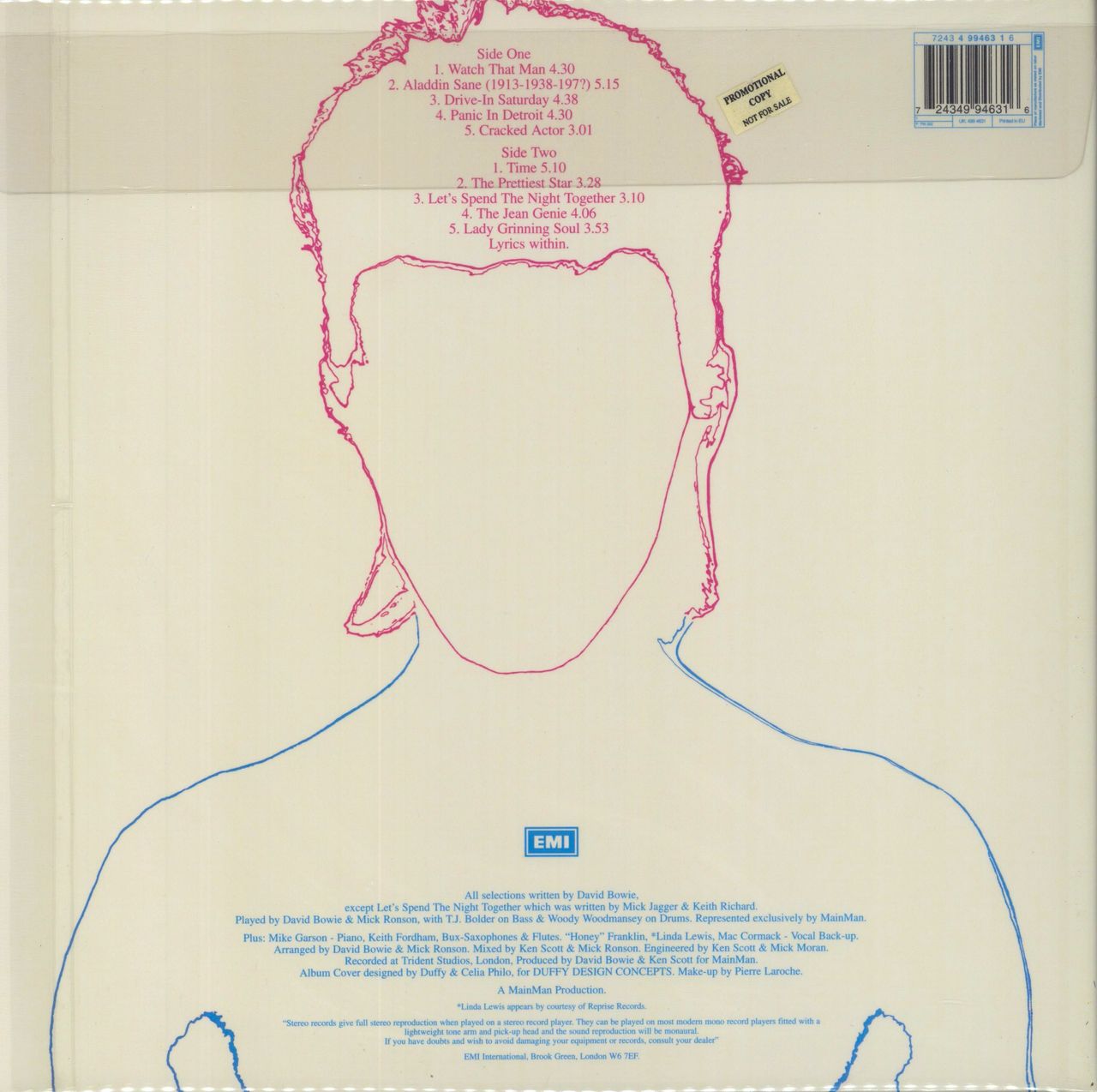 David Bowie Aladdin Sane - 180gm - Stickered PVC UK Vinyl LP