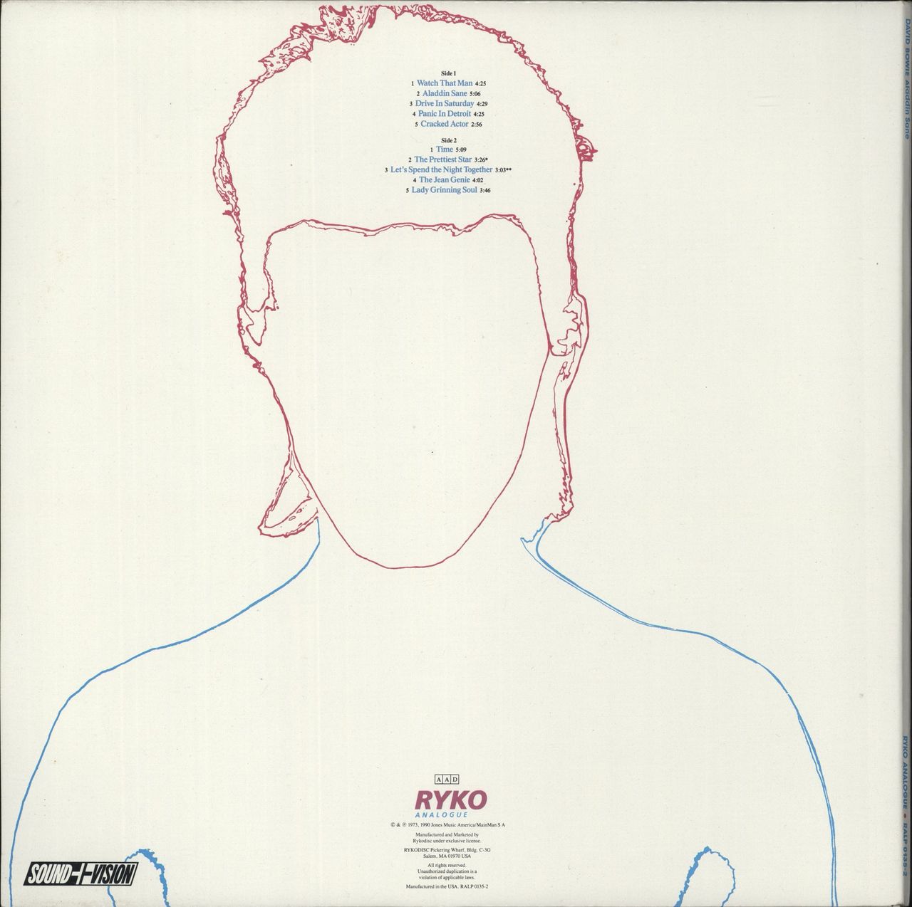 David Bowie Aladdin Sane - Clear Vinyl - Promo Stamped US Vinyl LP