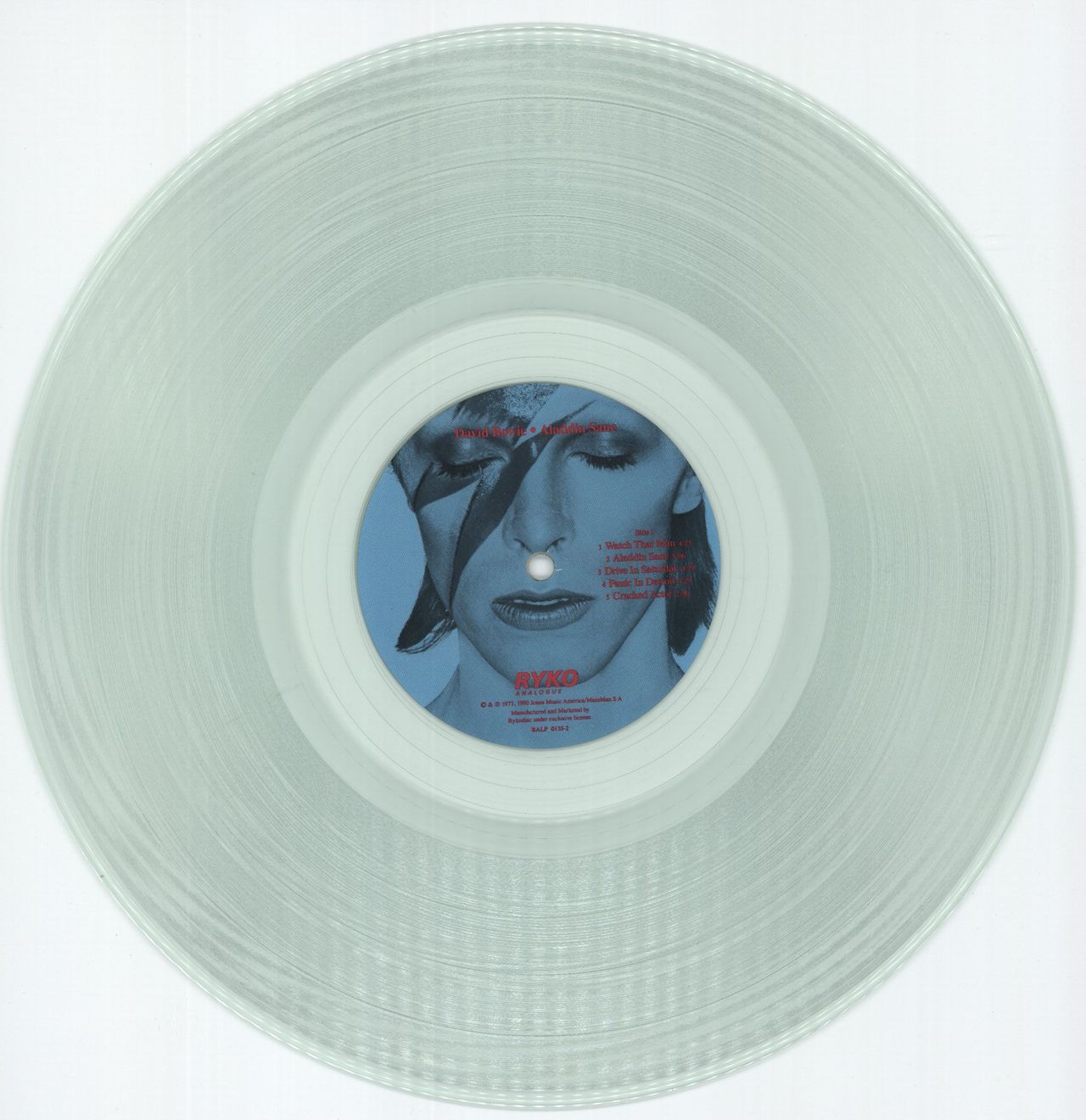David Bowie Aladdin Sane - Clear Vinyl - Promo Stamped US Vinyl LP