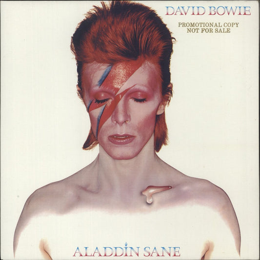 David Bowie Aladdin Sane - Clear Vinyl - Promo Stamped US Vinyl LP