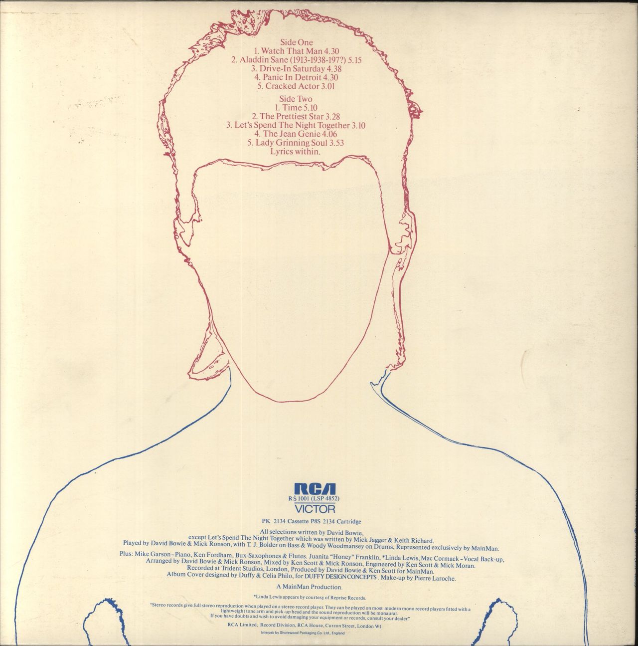 David Bowie Aladdin Sane - Dynaflex UK Vinyl LP