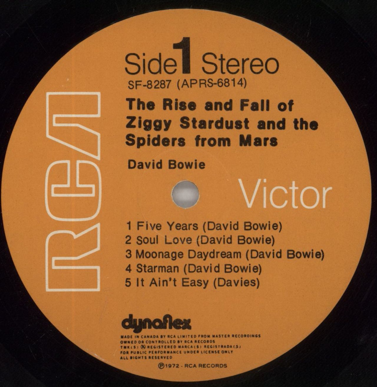 David Bowie The Rise And Fall Of Ziggy Stardust And The Spiders From Mars Canadian Vinyl LP
