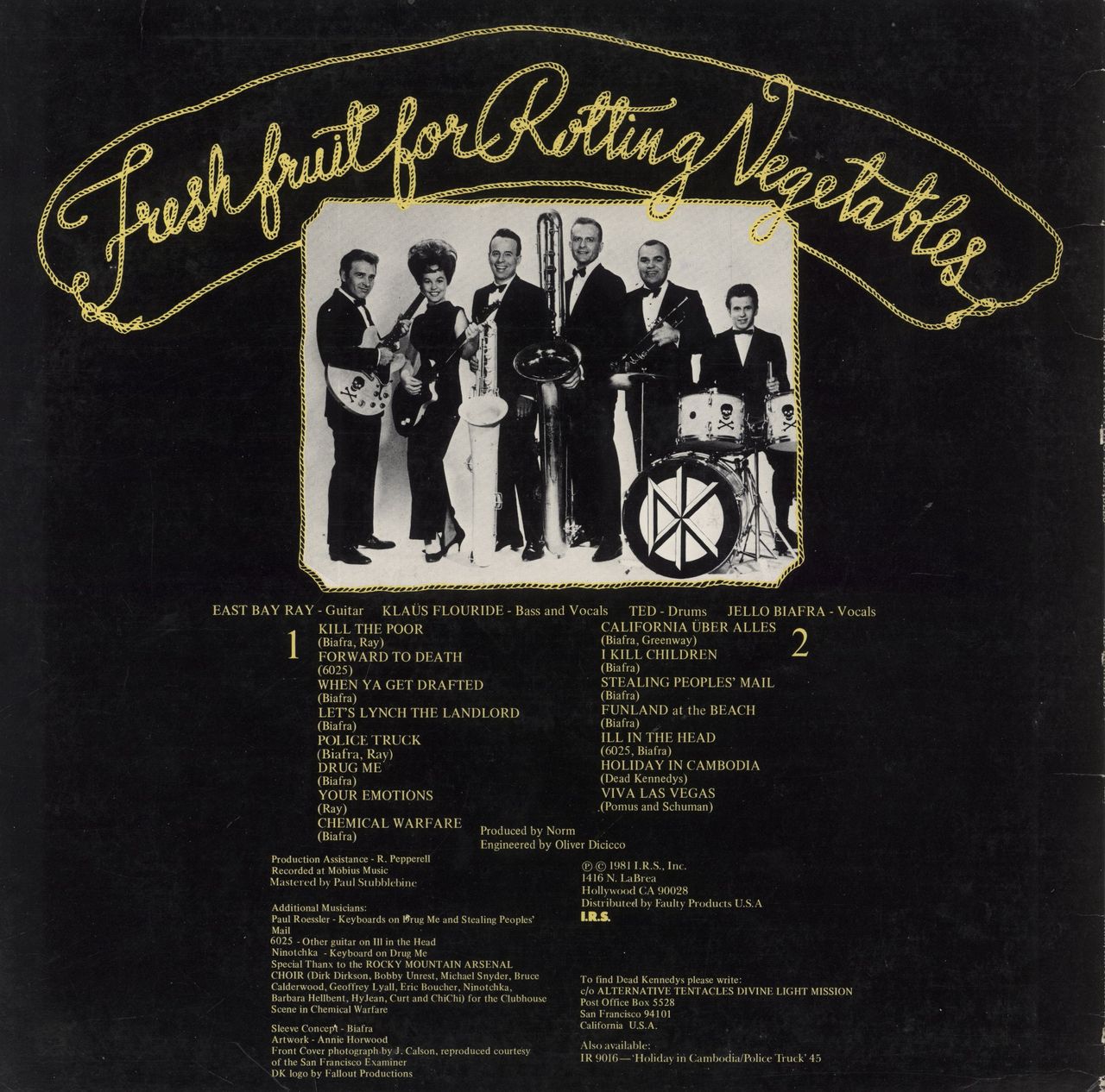 Dead Kennedys Fresh Fruit For Rotting Vegetable US Vinyl LP