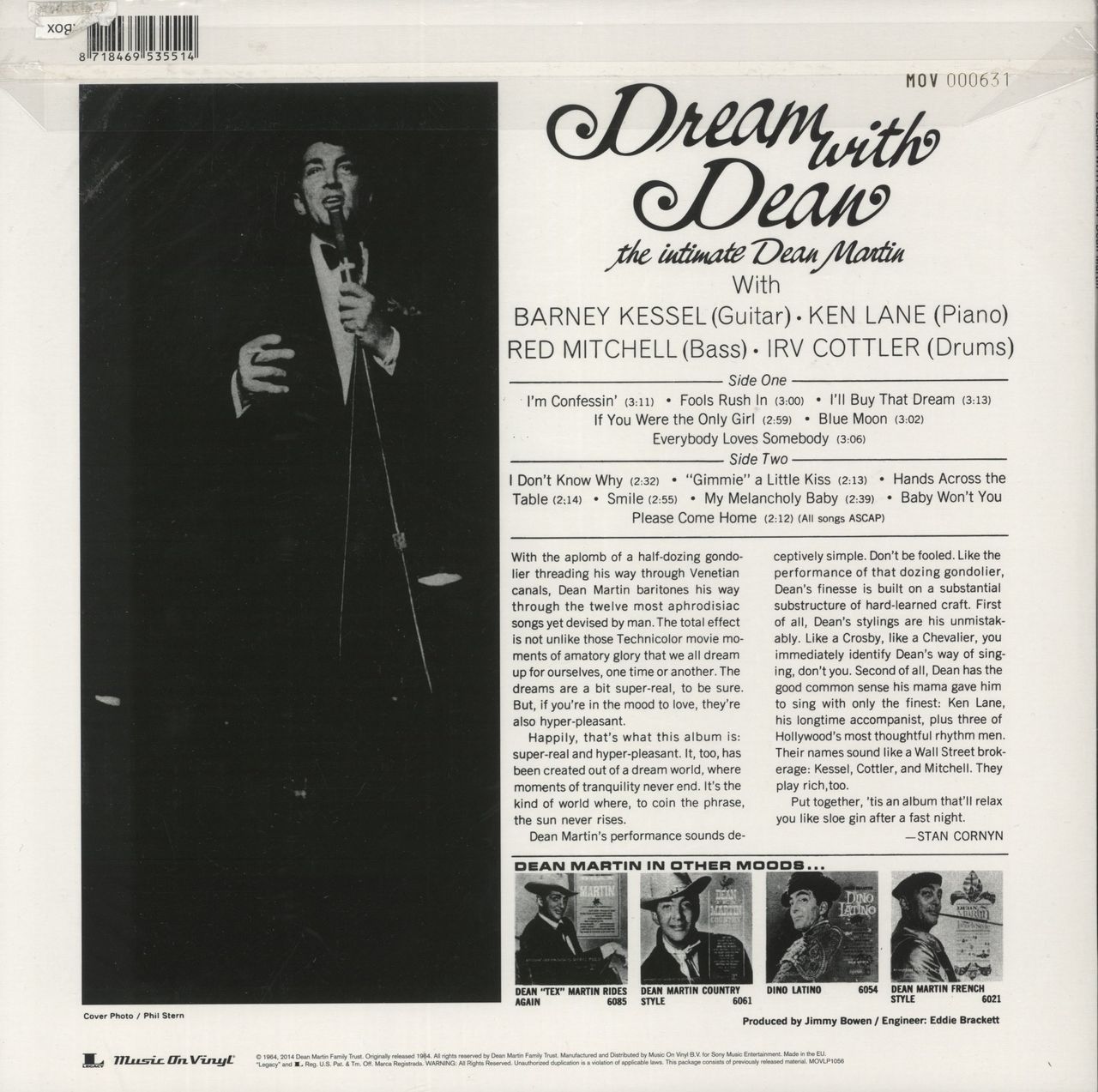 Dean Martin Dream With Dean - RSD 2014 - 180 Gram Vinyl UK Vinyl LP