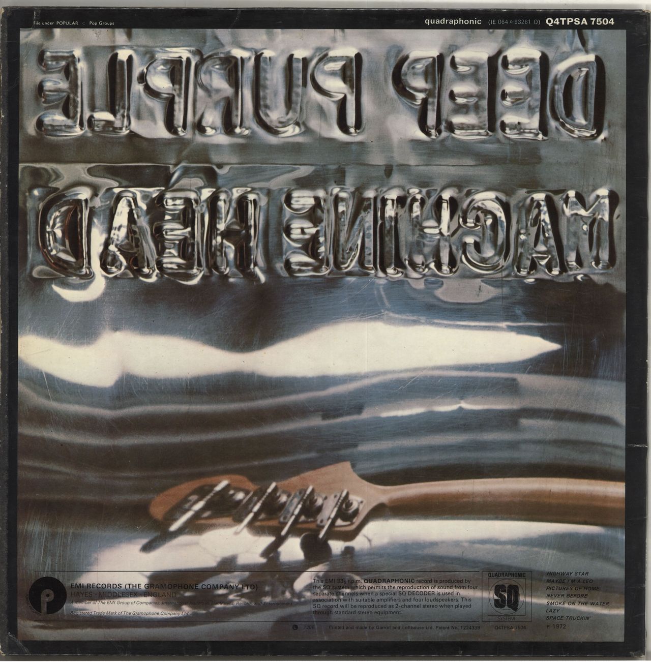 Deep Purple Machine Head - Quadraphonic UK Vinyl LP