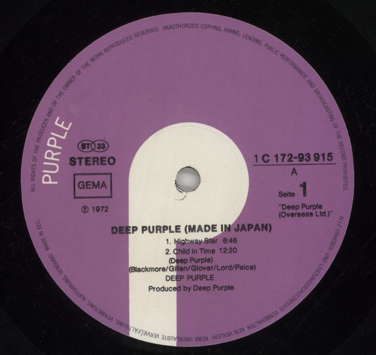 Deep Purple Made In Japan German 2-LP vinyl set