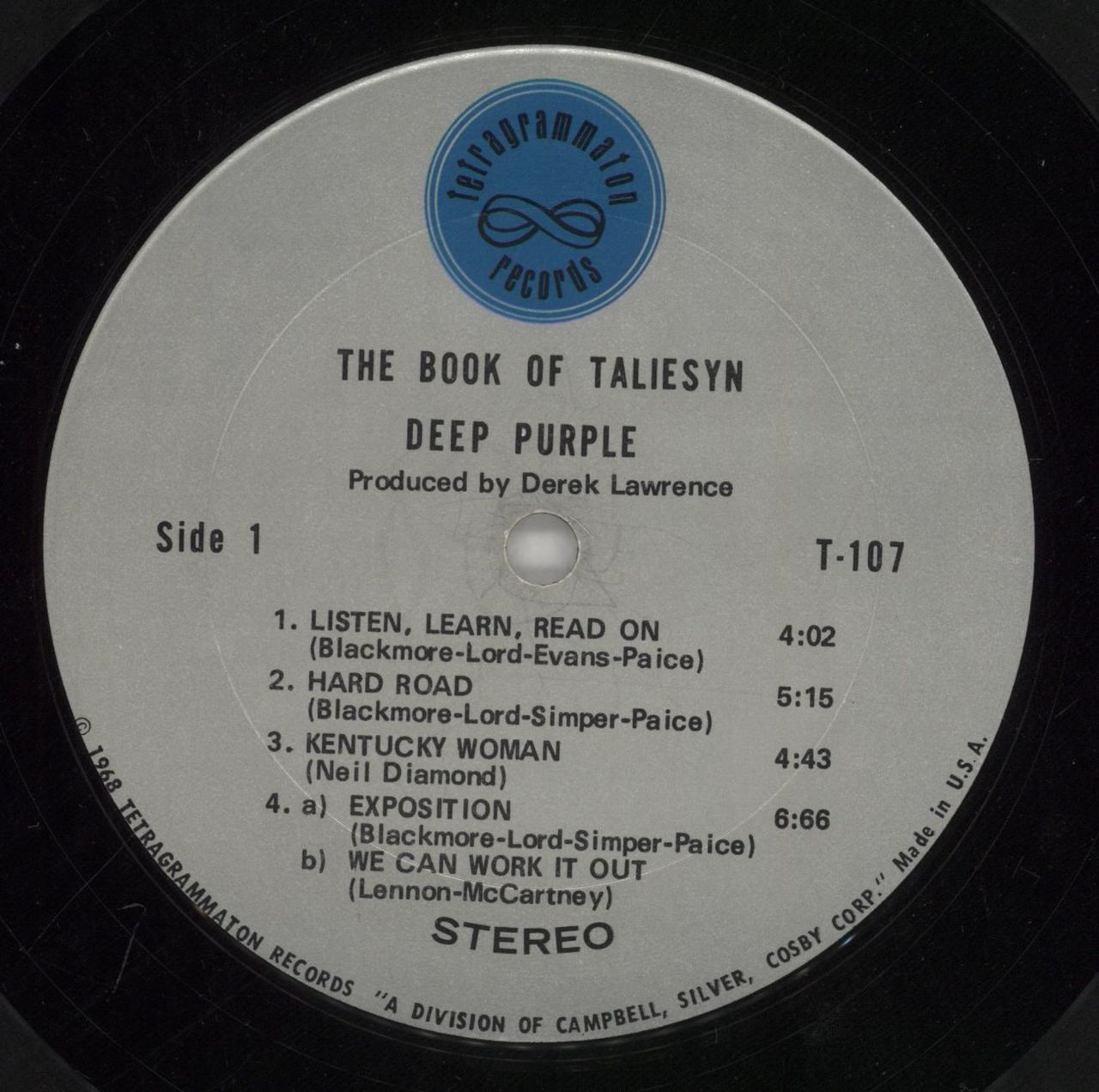 Deep Purple The Book Of Taliesyn US Vinyl LP