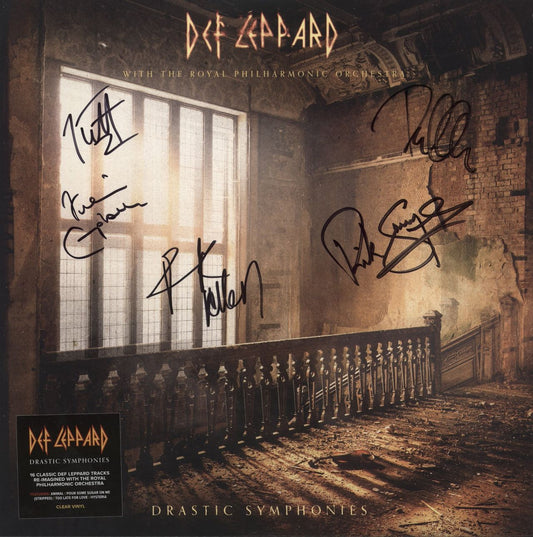 Def Leppard Drastic Symphonies - Clear Vinyl - Fully Signed UK 2-LP vinyl set