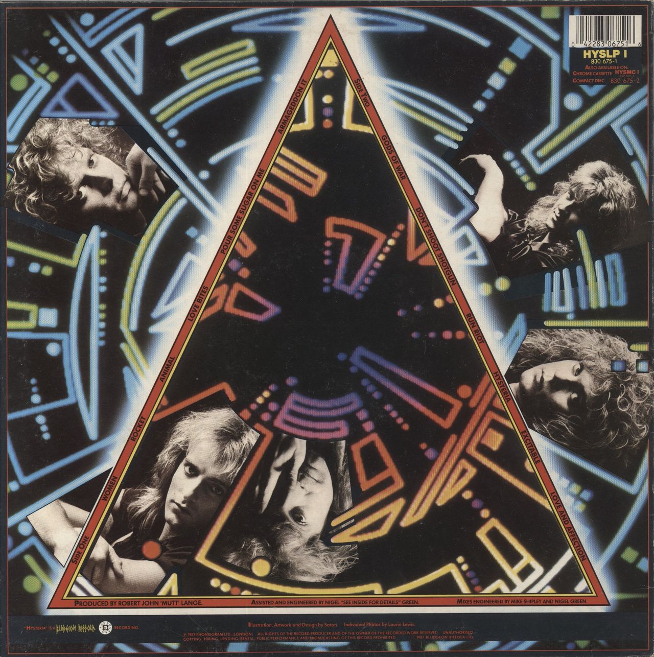 Def Leppard Hysteria - Stickered - VG UK Vinyl LP