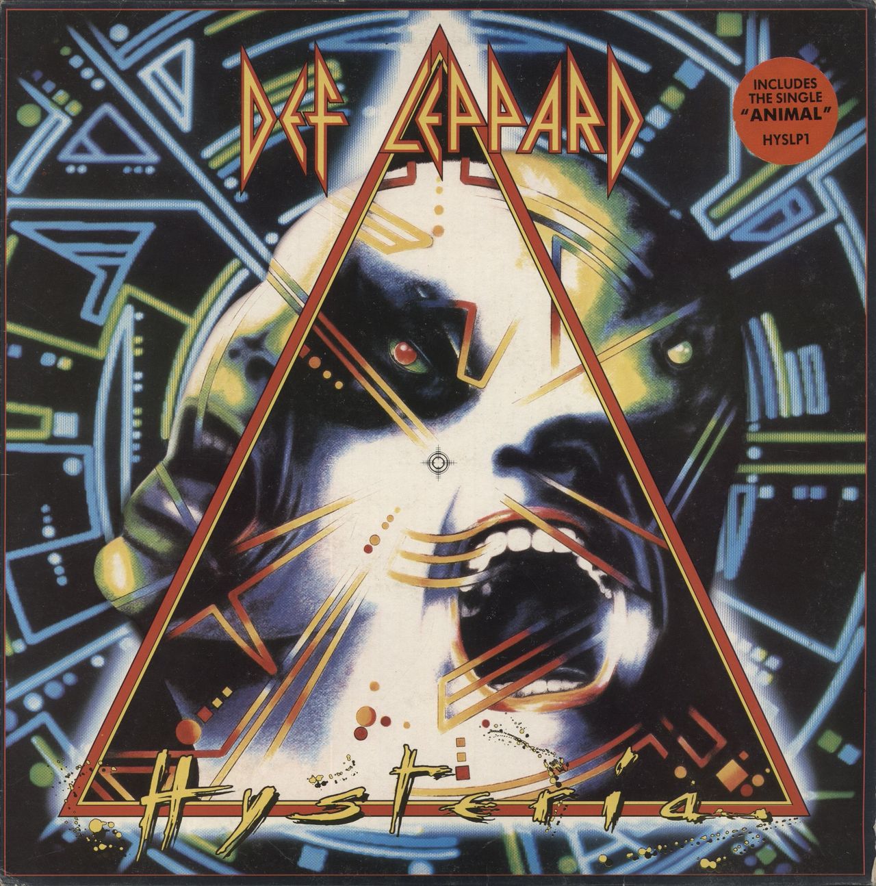 Def Leppard Hysteria - Stickered - VG UK Vinyl LP