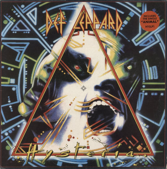 Def Leppard Hysteria - Stickered - VG UK Vinyl LP