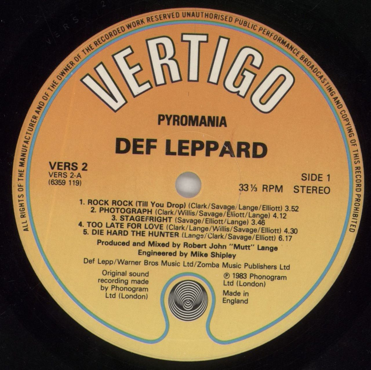 Def Leppard Pyromania - VG UK Vinyl LP