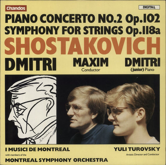 Dmitri Shostakovich Shostakovich: Piano Concerto No.2 Op.102 / Symphony For Strings Op.118a UK Vinyl LP