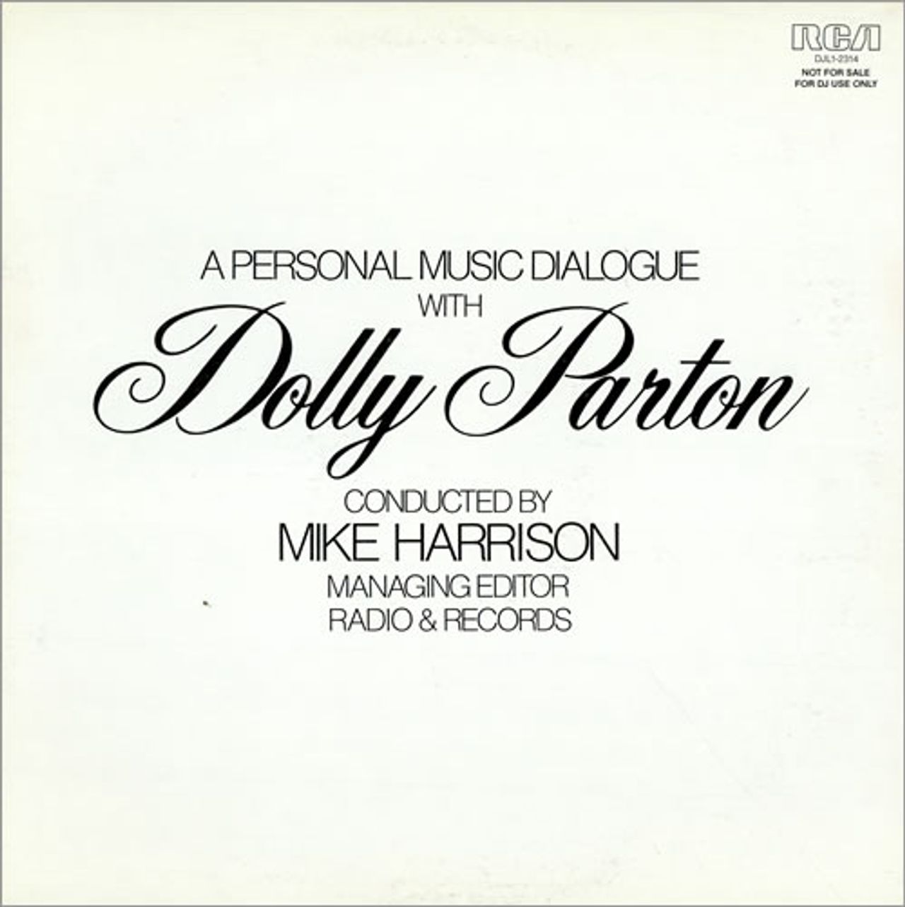 Dolly Parton A Personal Musical Dialogue US Promo Vinyl LP