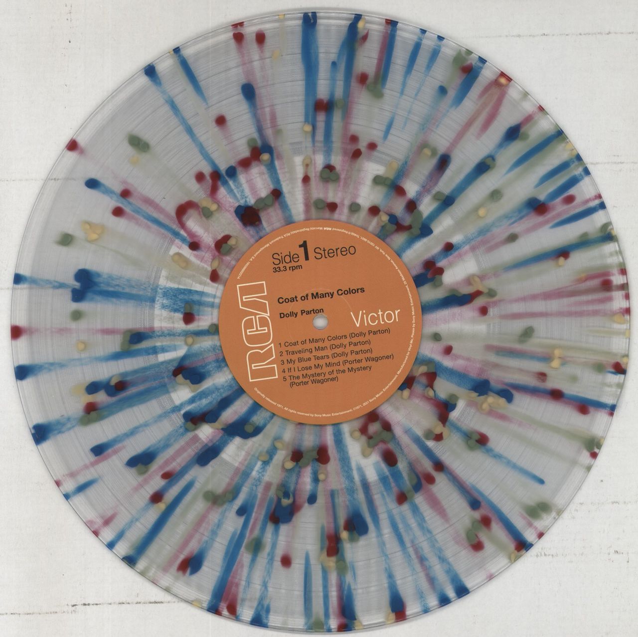 Dolly Parton Coat Of Many Colors - 180g Rainbow Splatter Vinyl US Vinyl LP