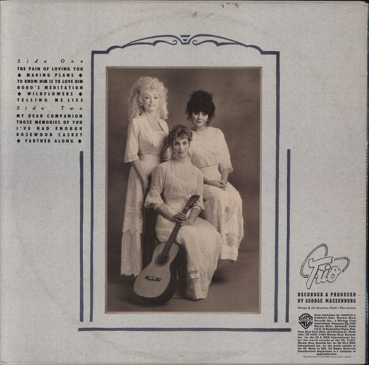 Dolly Parton Trio US Vinyl LP