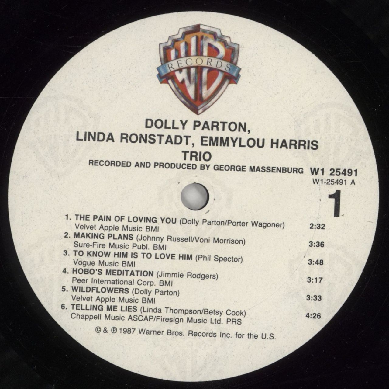 Dolly Parton Trio US Vinyl LP