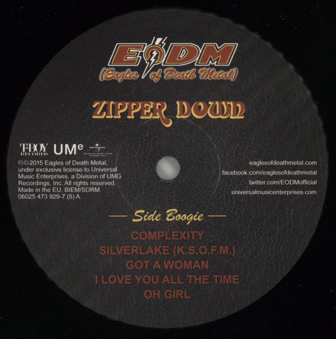 Eagles Of Death Metal Zipper Down UK Vinyl LP