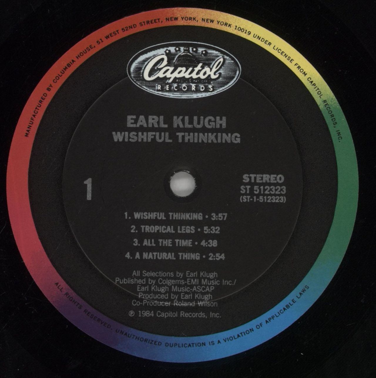 Earl Klugh Wishful Thinking US Vinyl LP