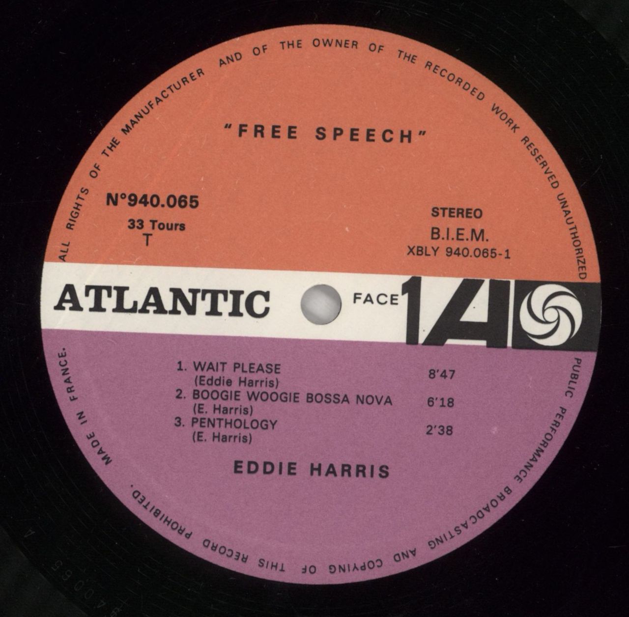 Eddie Harris Free Speech - 1st French Vinyl LP