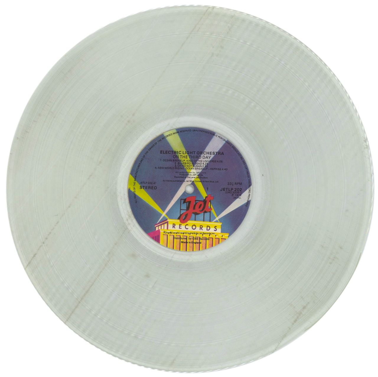 Electric Light Orchestra On The Third Day - Clear Vinyl - Stickered UK Vinyl LP