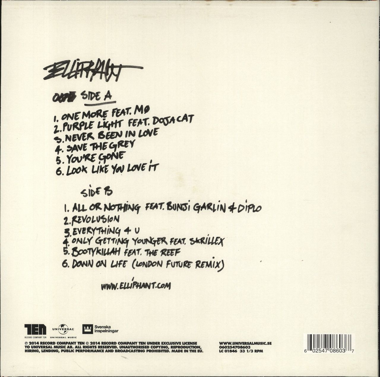 Elliphant One More Swedish Vinyl LP