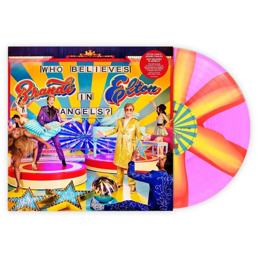 Elton John & Brandi Carlile - Who Believes in Angels? - Pink Spiral Vinyl LP Record