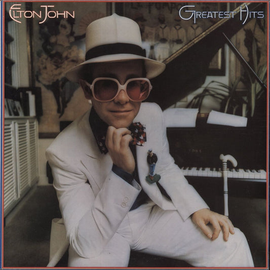 Elton John Greatest Hits - Green with Red Flecks Vinyl UK Vinyl LP