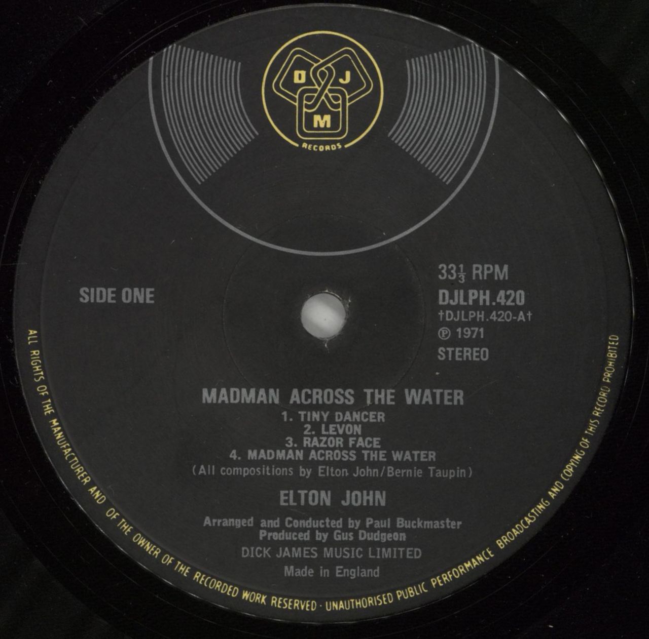 Elton John Madman Across The Water - 1st - Red UK Vinyl LP