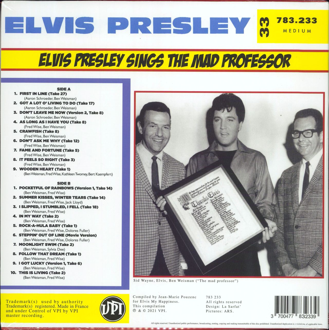 Elvis Presley Elvis Sings The Mad Professor - RSD21 - Sealed French Picture disc LP