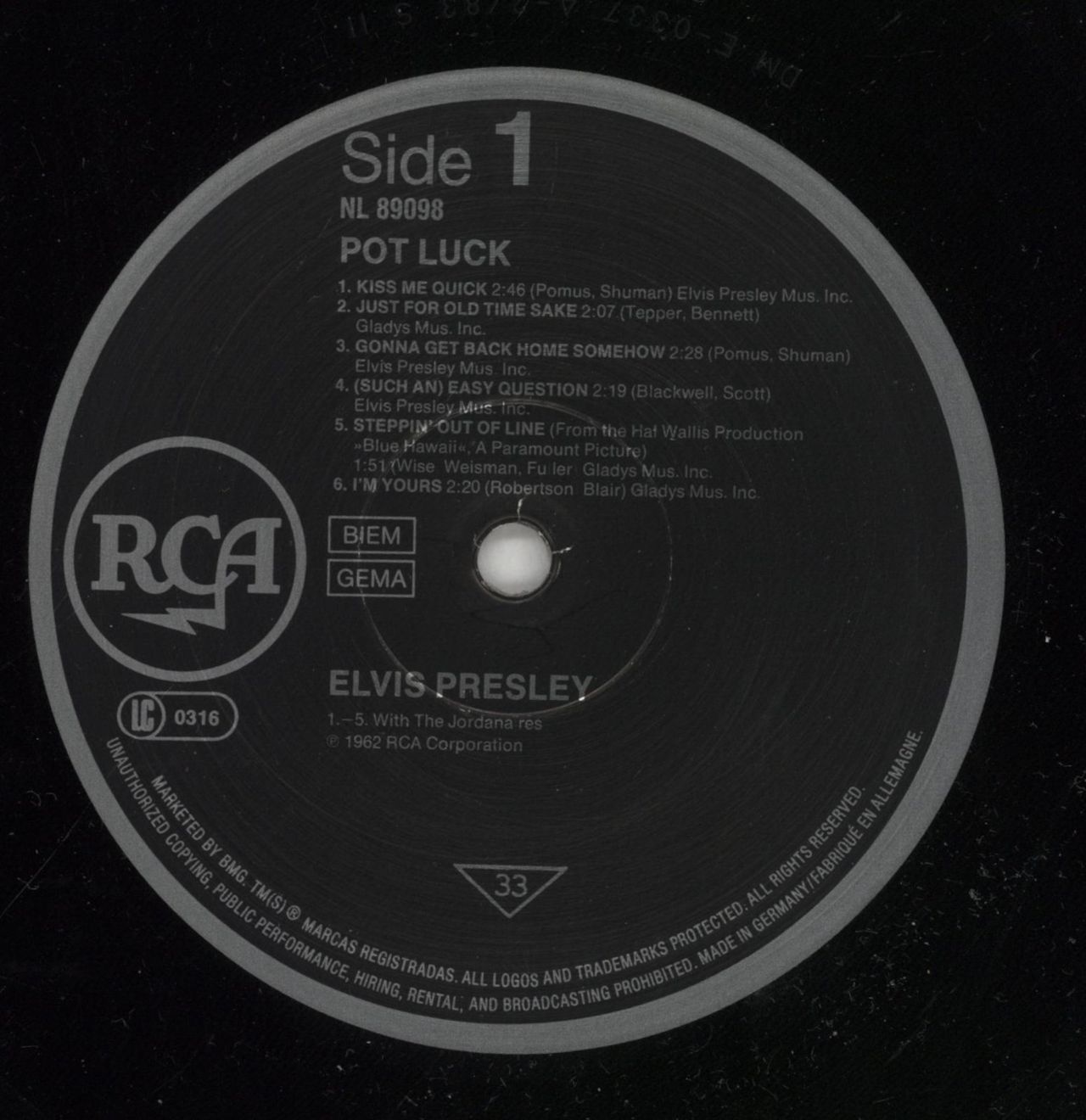 Elvis Presley Pot Luck - Shrink German Vinyl LP